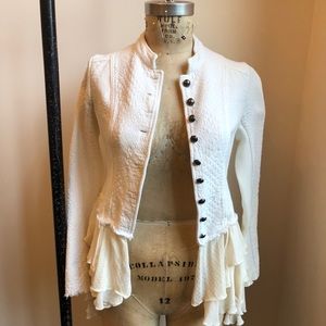 Free People cream quilted jacket